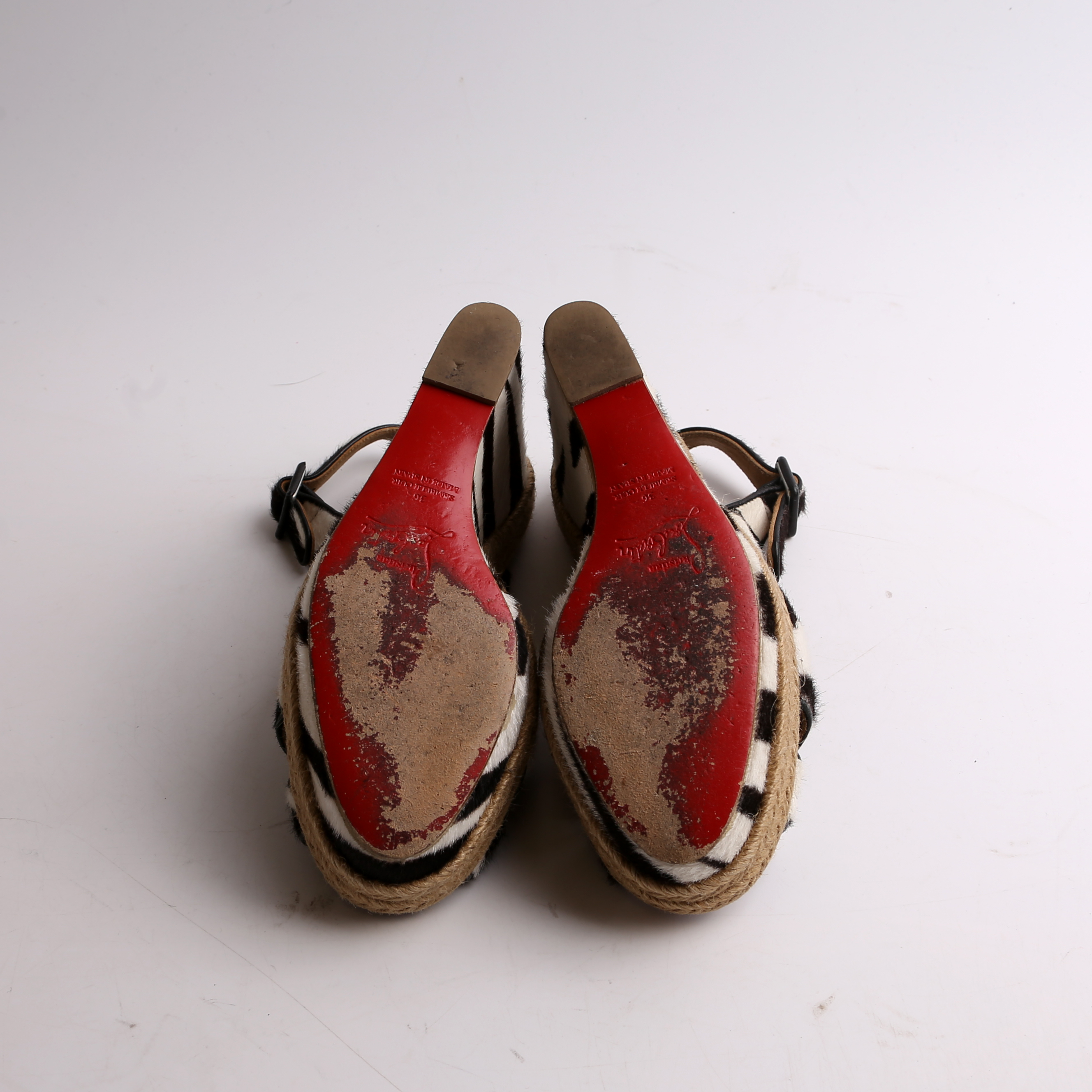 Ponyhair Wedge Sandals Size 36