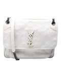 633158 Niki Medium Crinkle Leather Cream