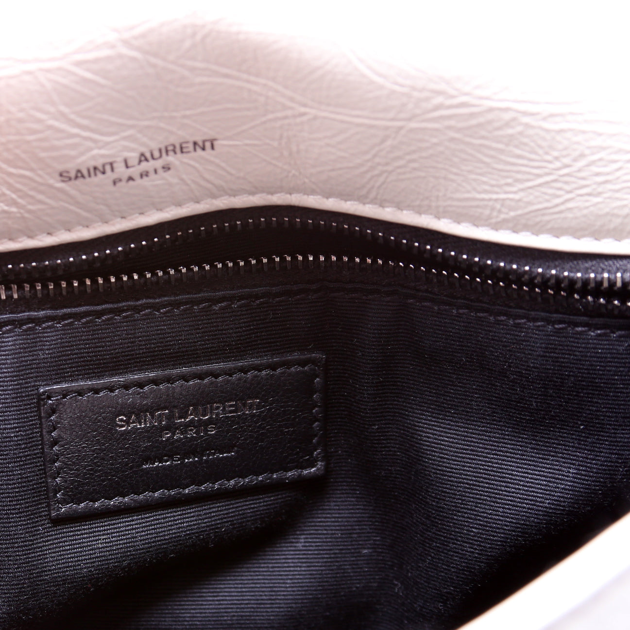 633158 Niki Medium Crinkle Leather Cream