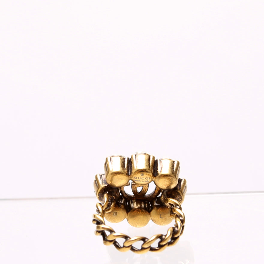 GG Marmont Crystal Ring Size 8 Gold