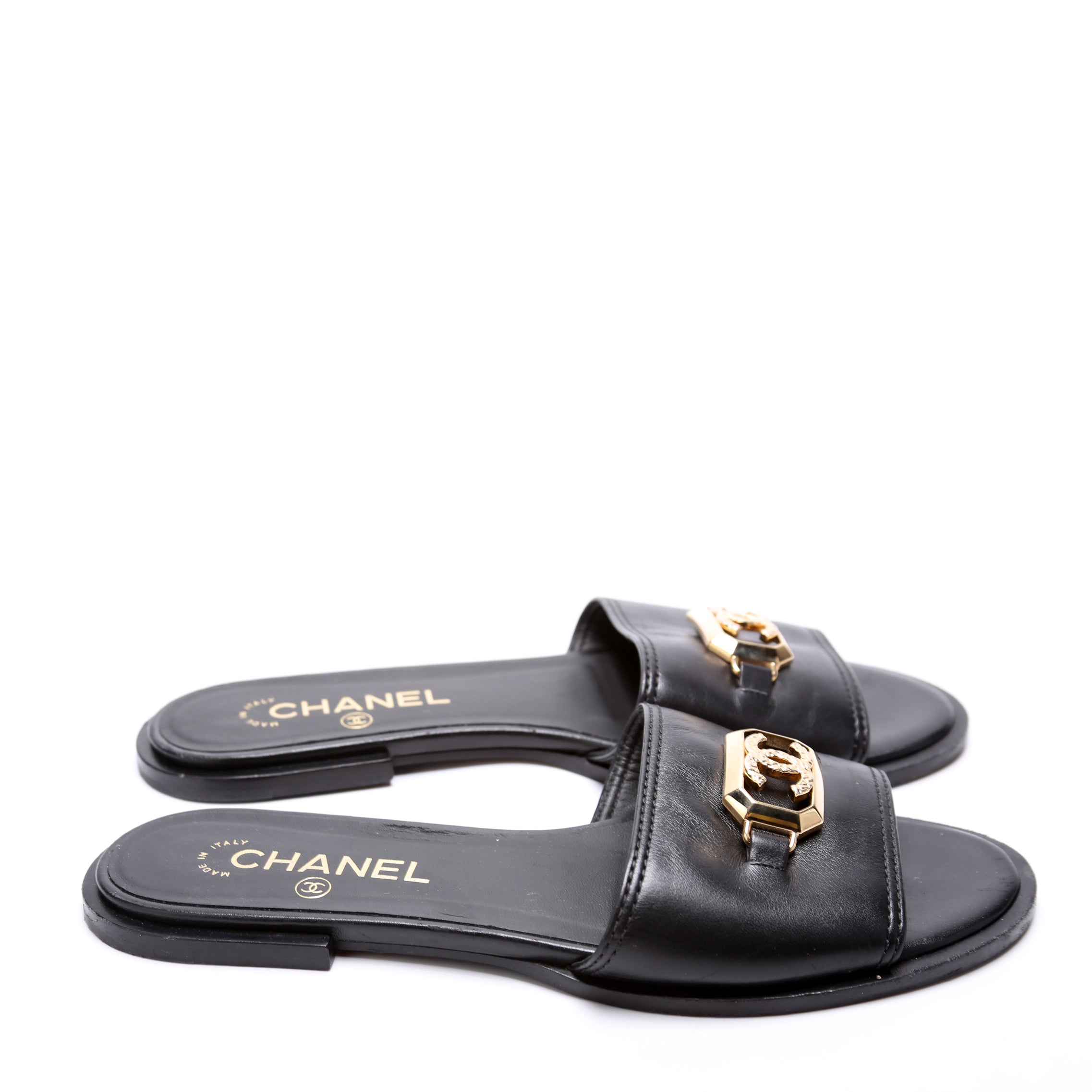 CC Leather Sandals Size 38 Black