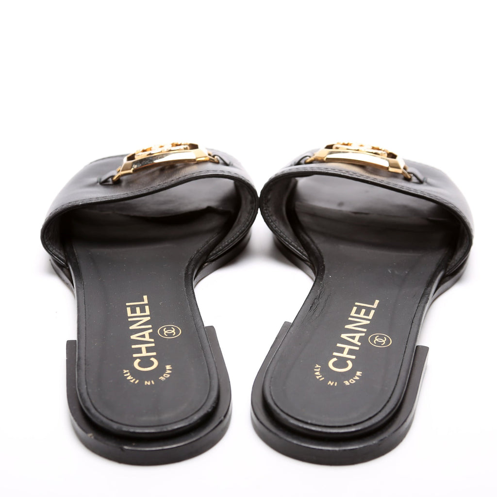 CC Leather Sandals Size 38 Black