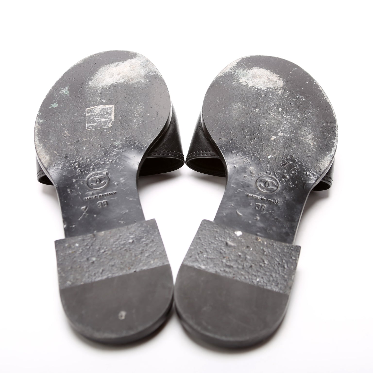 CC Leather Sandals Size 38 Black