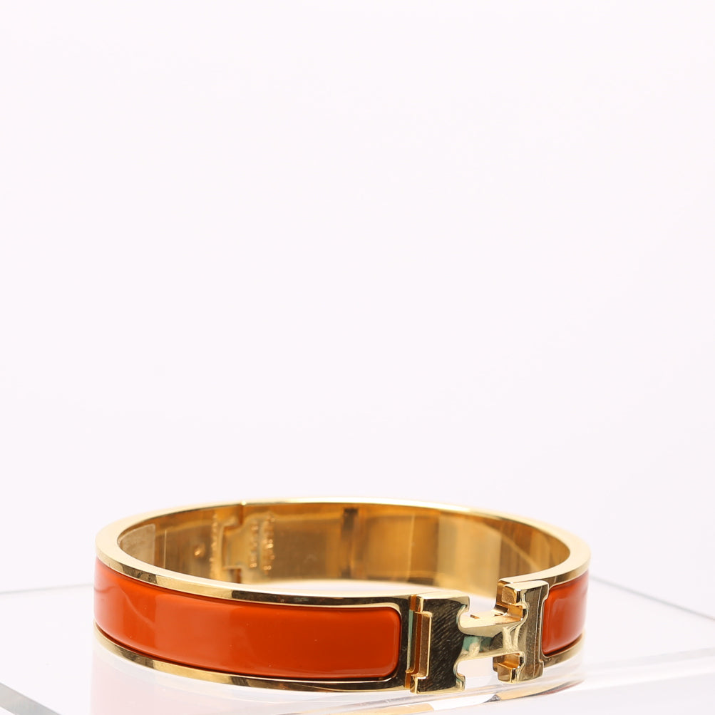 Hermes Clic Clac Narrow GM Bracelet Orange