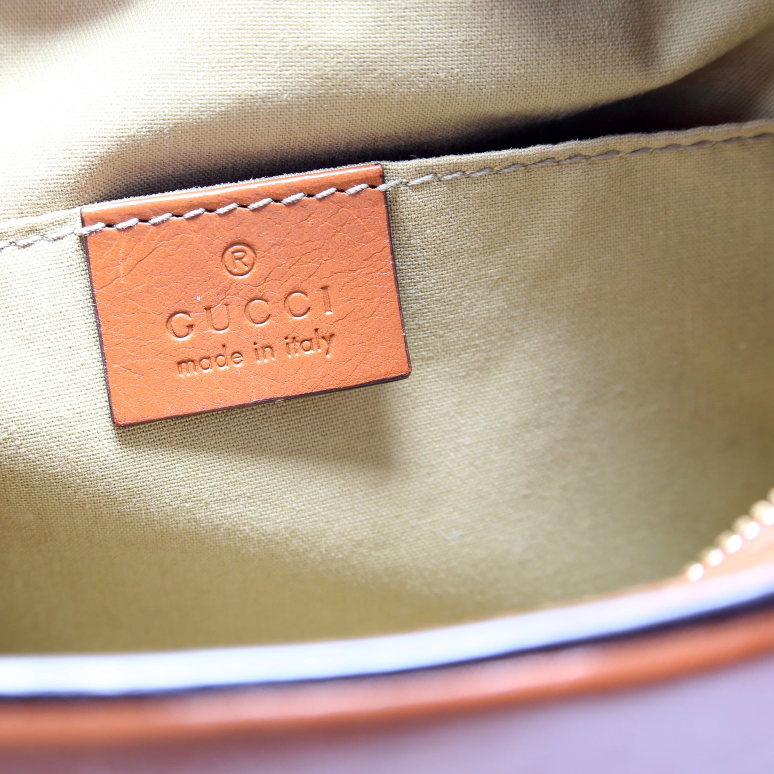 575073 Vintage Web Canvas Bag Brown
