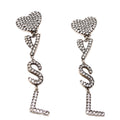 Opyum Crystal Heart Clip On Earrings Silver