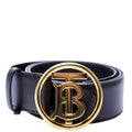 Circle TB Logo Leather Belt Size Medium Black
