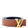 LV Initiales 30MM Taurillon Reversible Belt Size 80/32 Brown