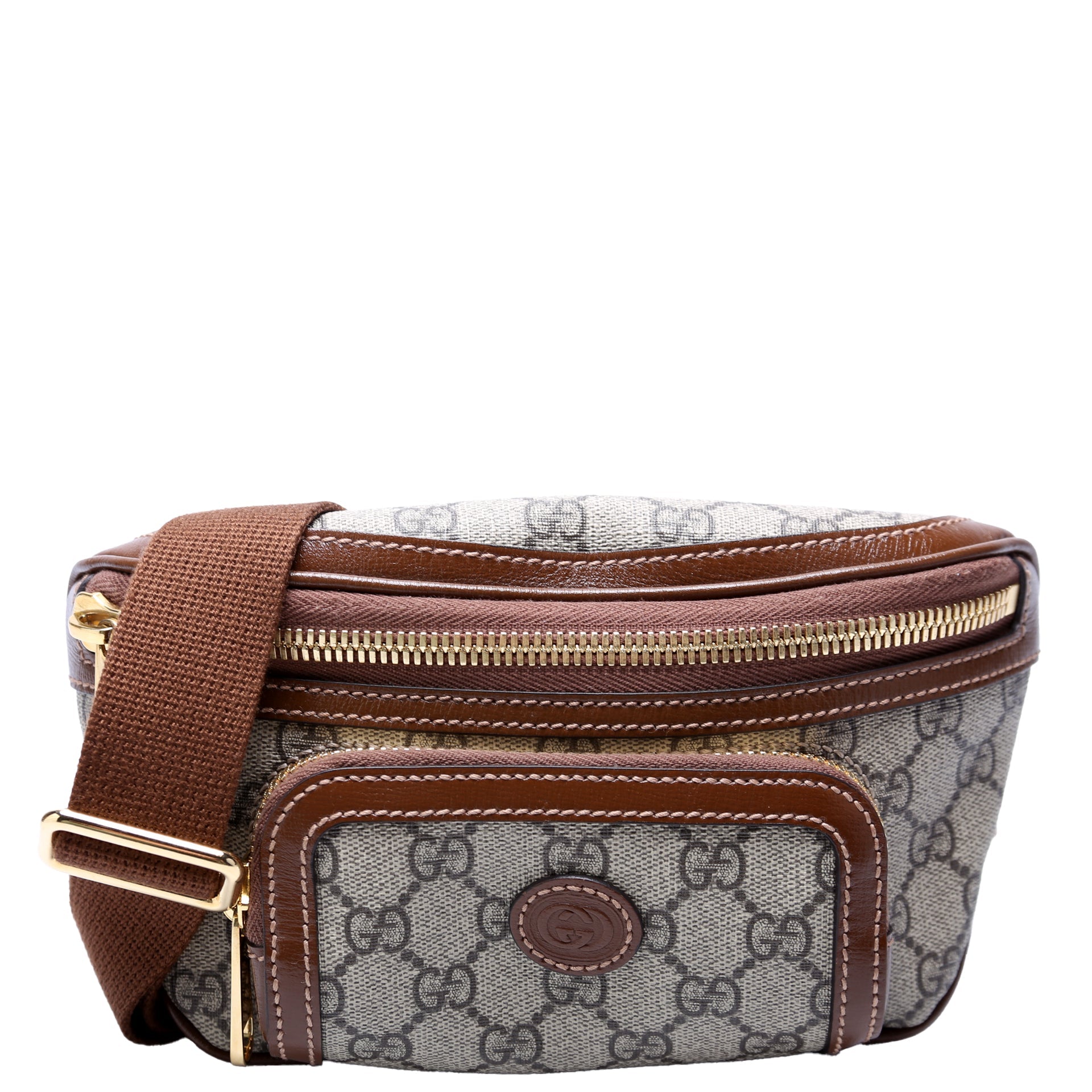 682933 GG Supreme Interlocking GG Belt Bag Brown