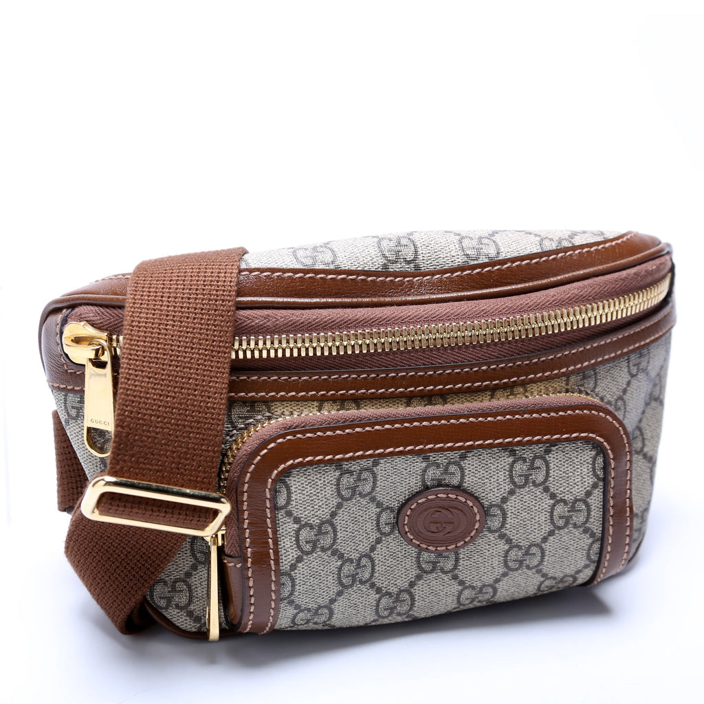 682933 GG Supreme Interlocking GG Belt Bag Brown