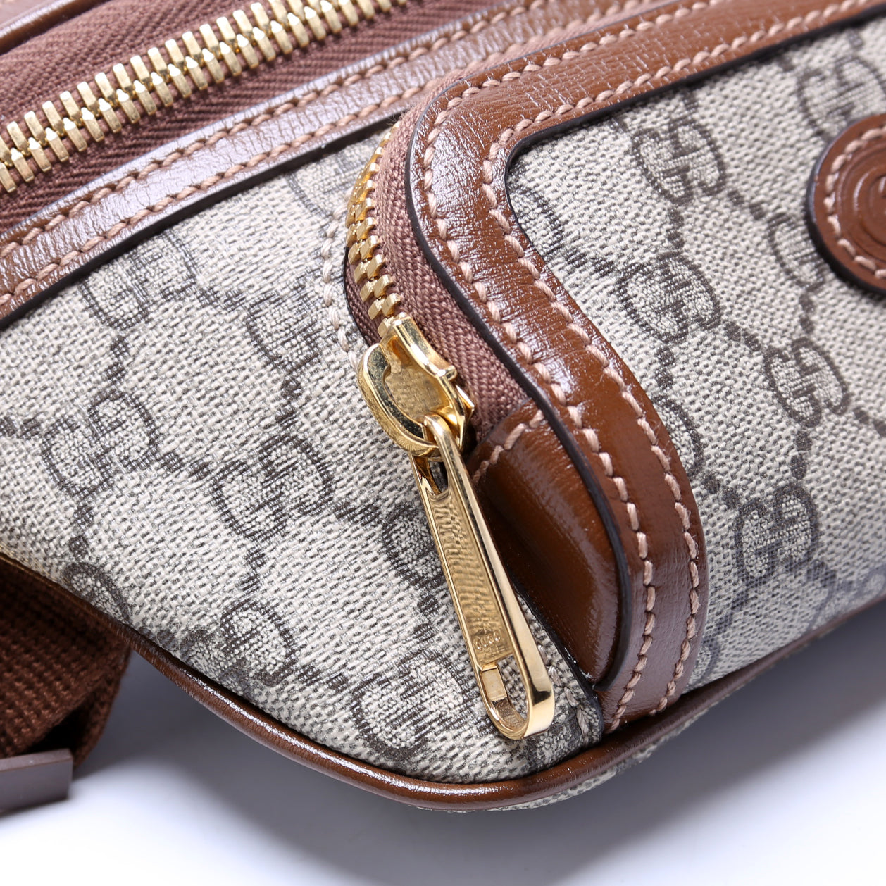 682933 GG Supreme Interlocking GG Belt Bag Brown