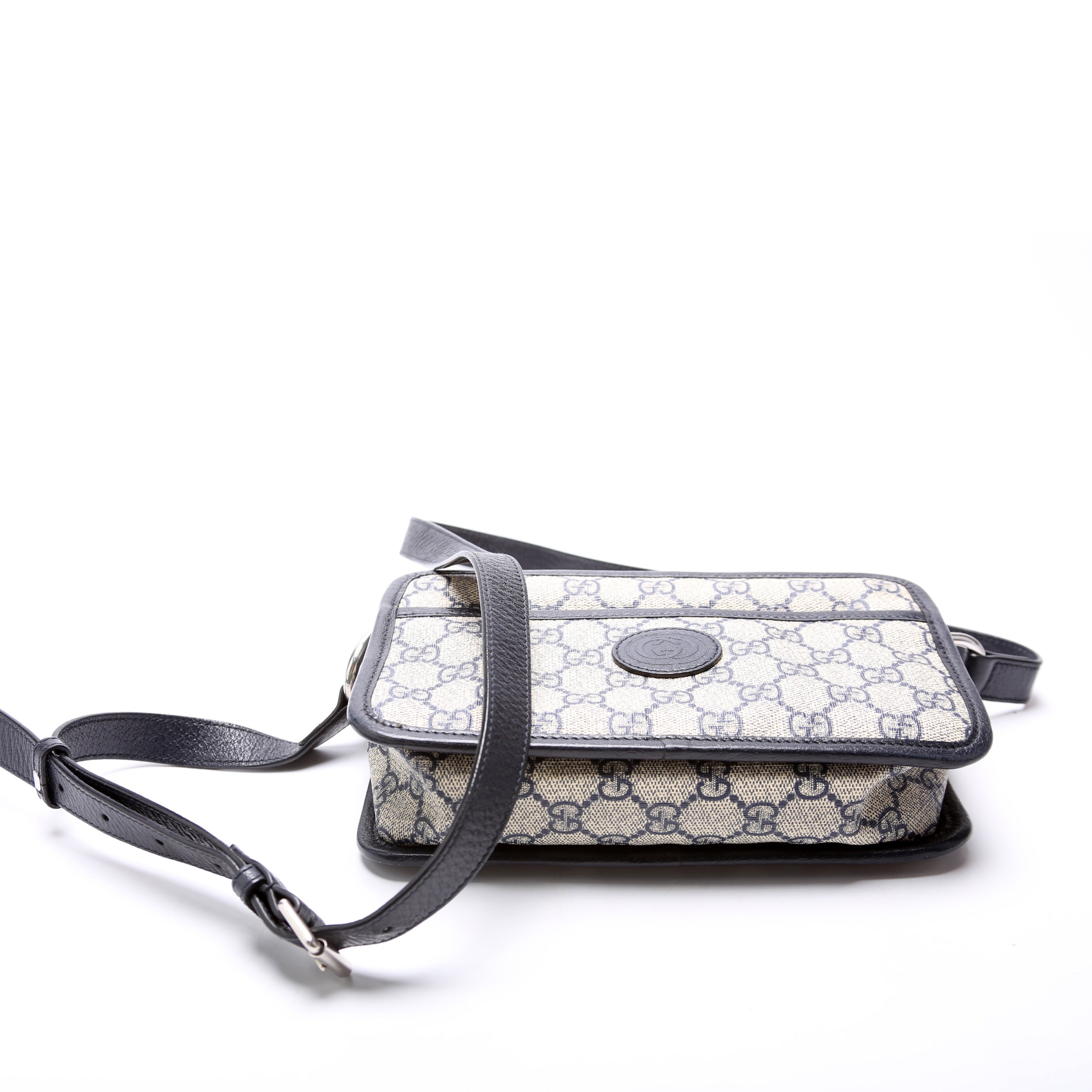 658572 GG Supreme Interlocking Mini Bag Blue