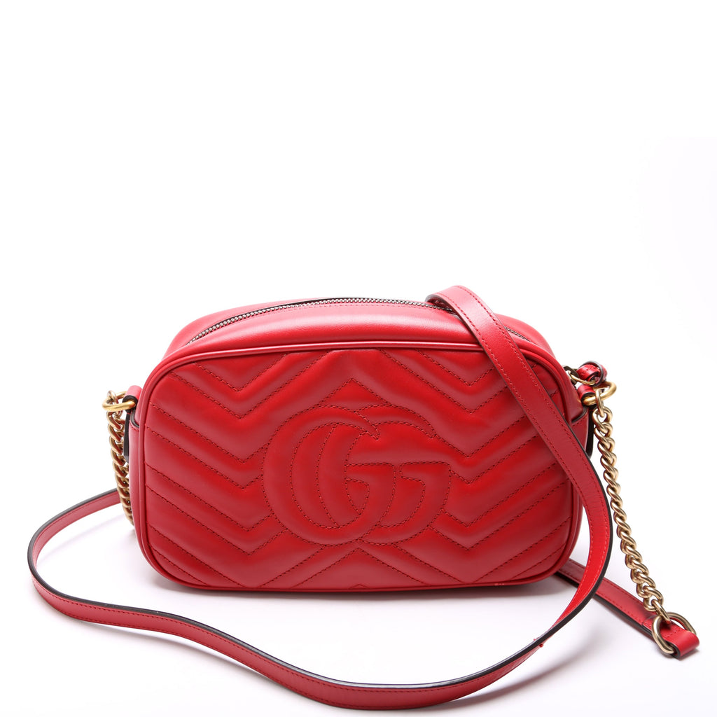 Gucci 447632 Marmont Small Leather Camera Red