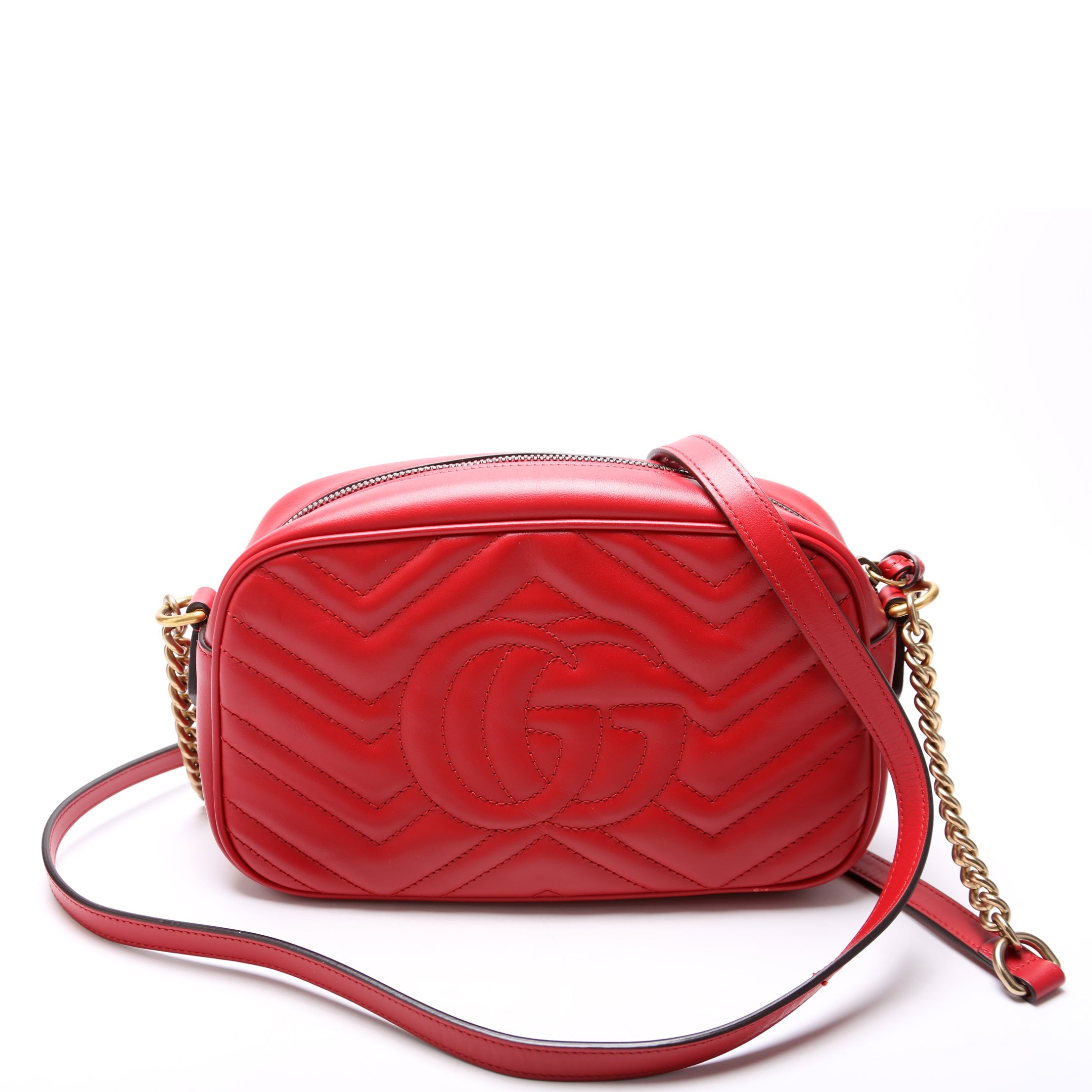 Gucci 447632 Marmont Small Leather Camera Red