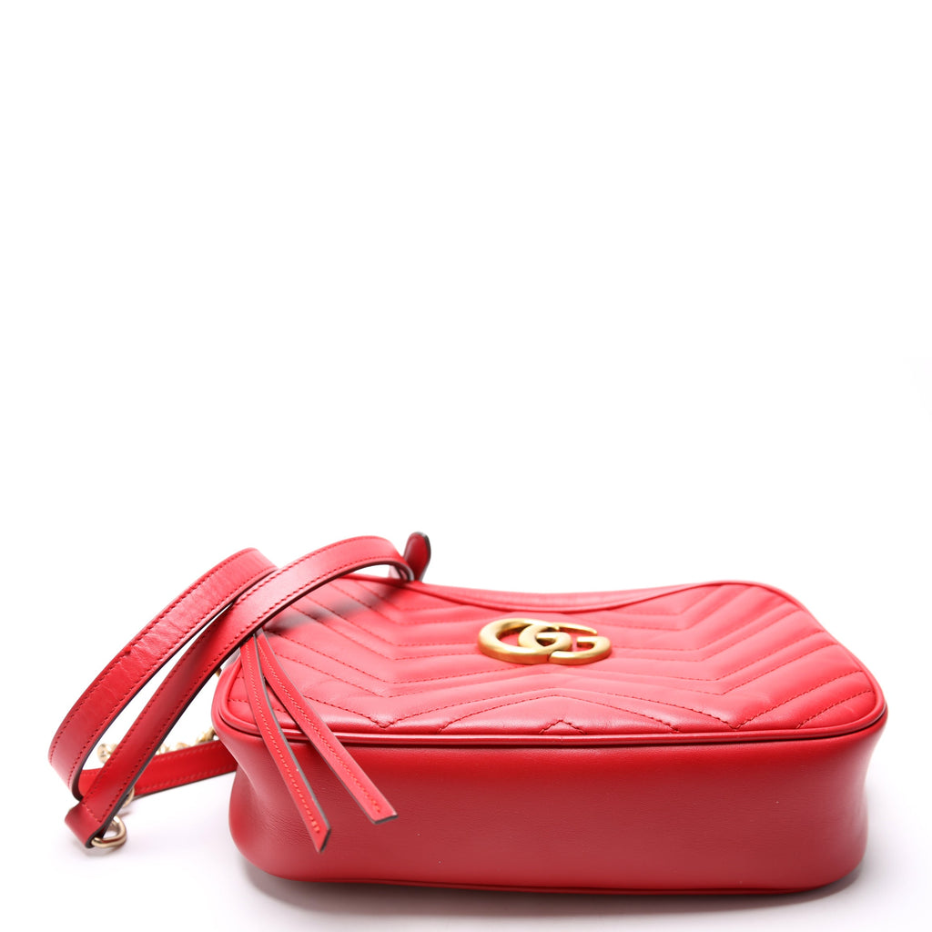 Gucci 447632 Marmont Small Leather Camera Red