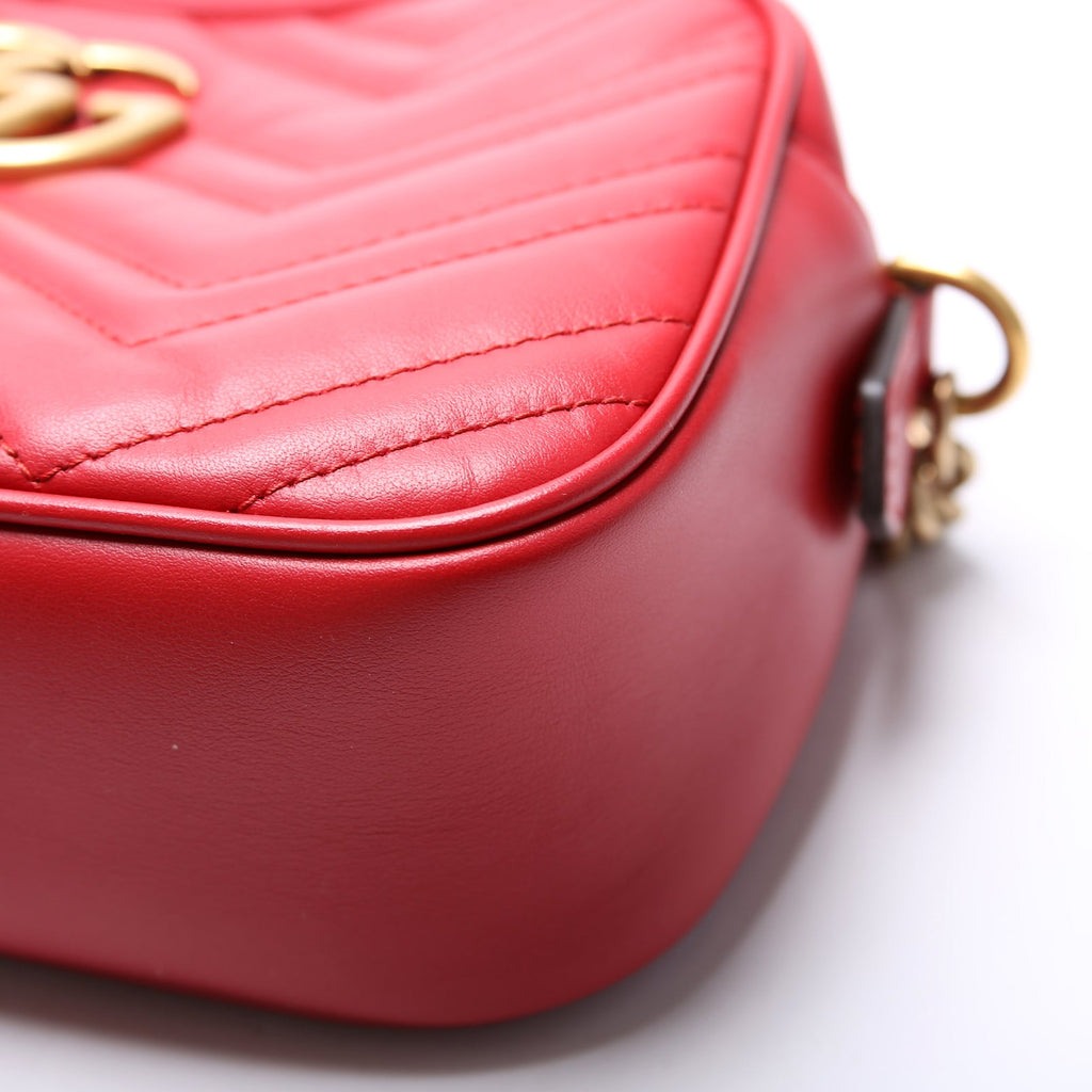 Gucci 447632 Marmont Small Leather Camera Red
