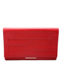 FF Logo Leather Fold Over Clutch Red