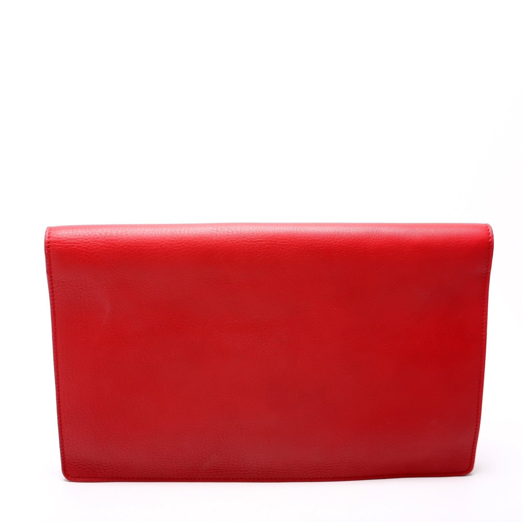 FF Logo Leather Fold Over Clutch Red
