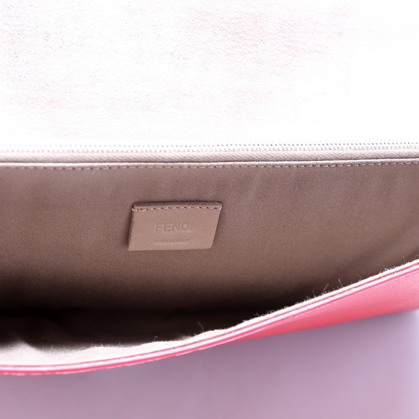 FF Logo Leather Fold Over Clutch Red