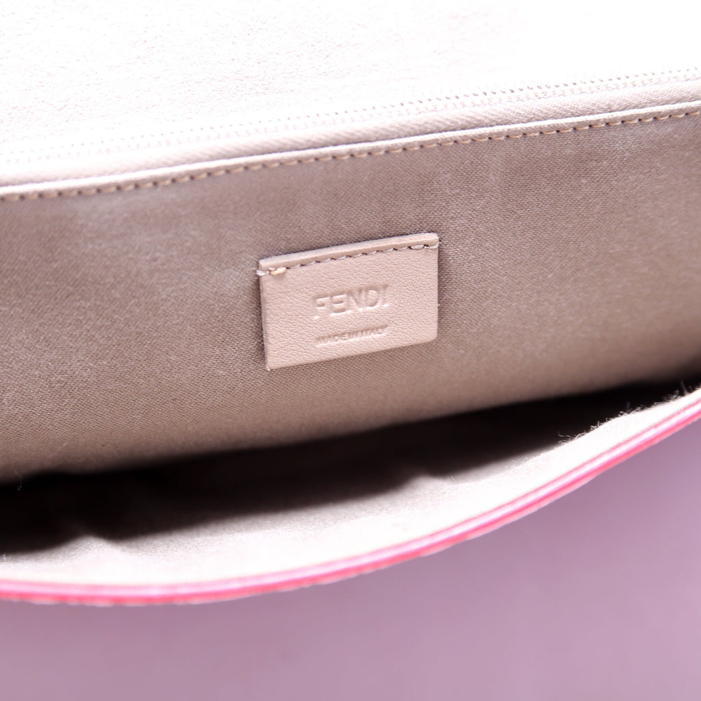FF Logo Leather Fold Over Clutch Red