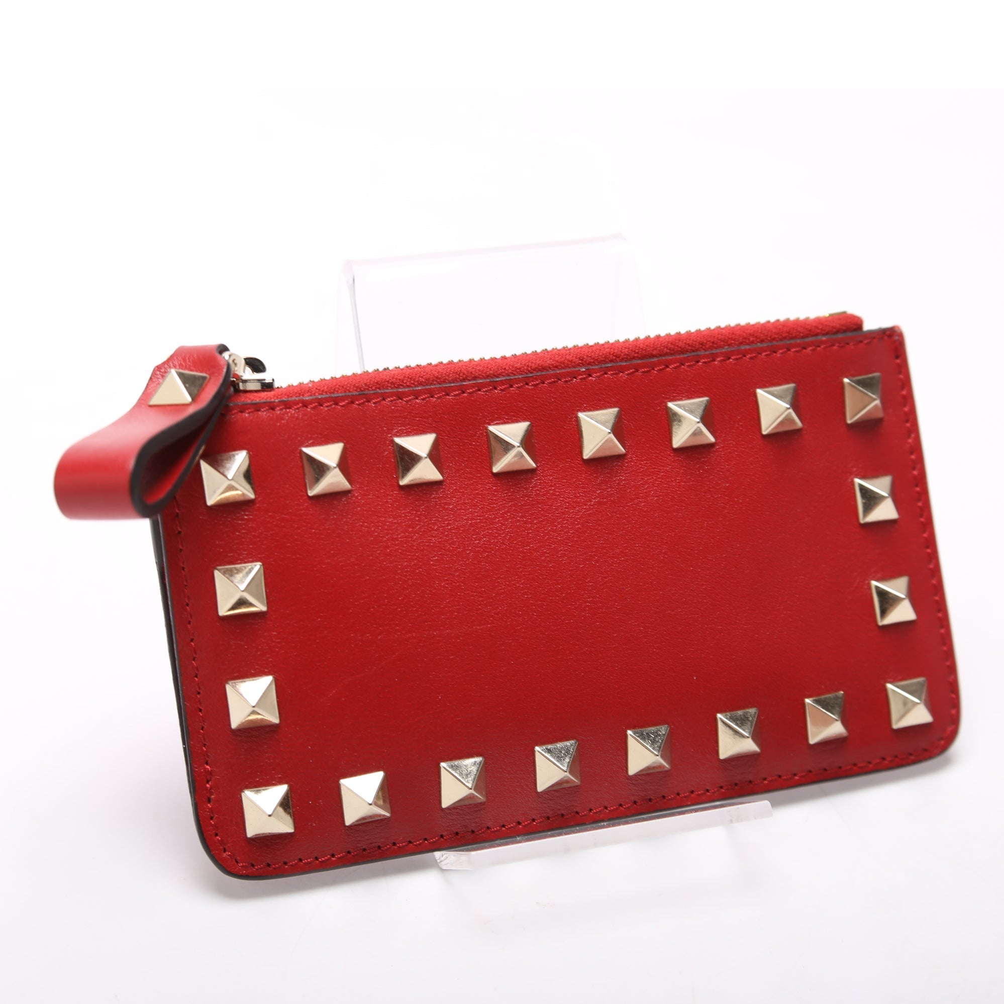 Rockstud Key Coin Card Case Red