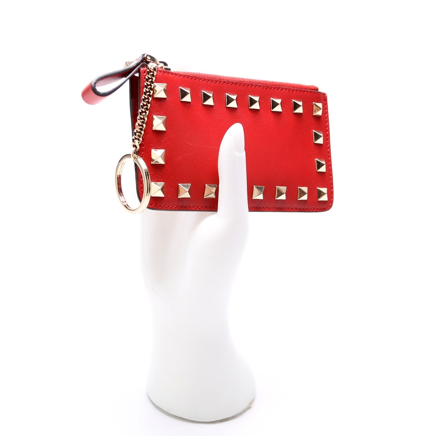 Rockstud Key Coin Card Case Red