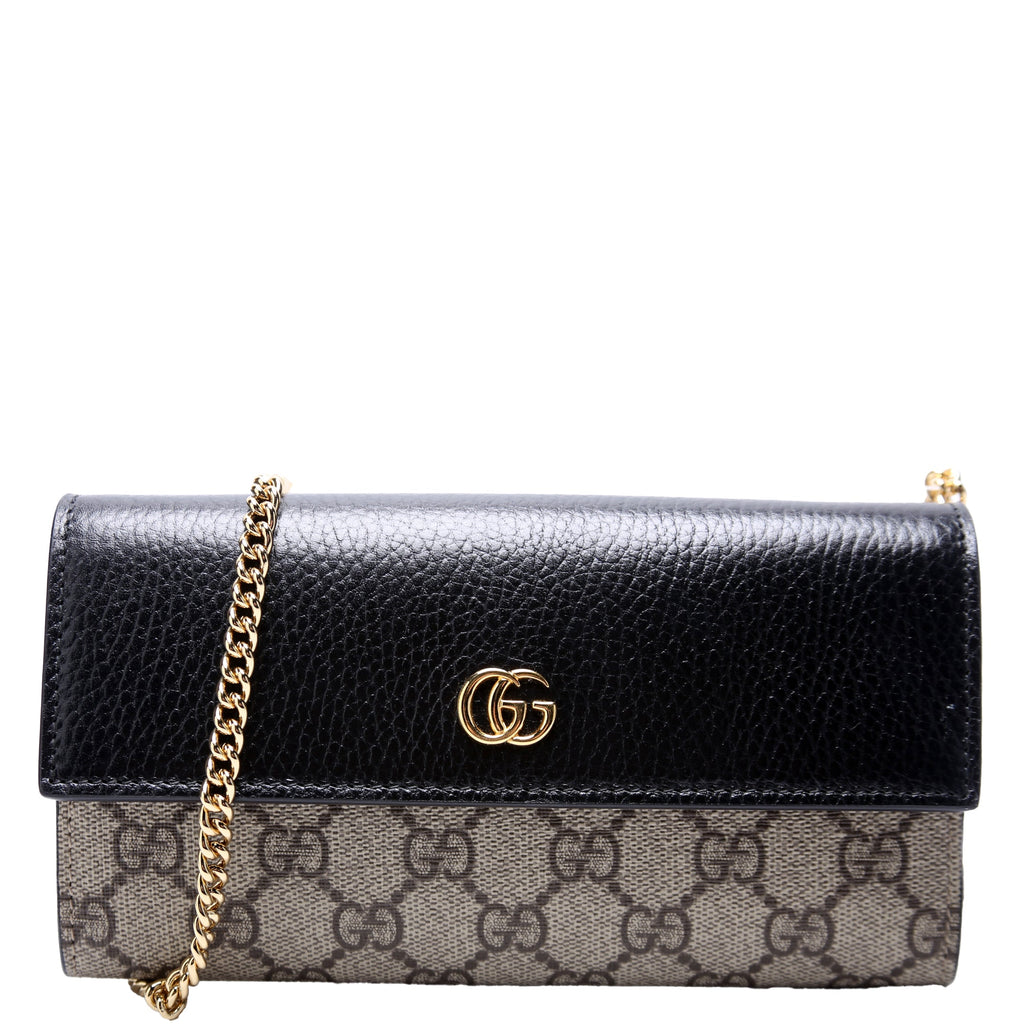 546585 GG Marmont Chain Wallet Black