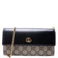 546585 GG Marmont Chain Wallet Black