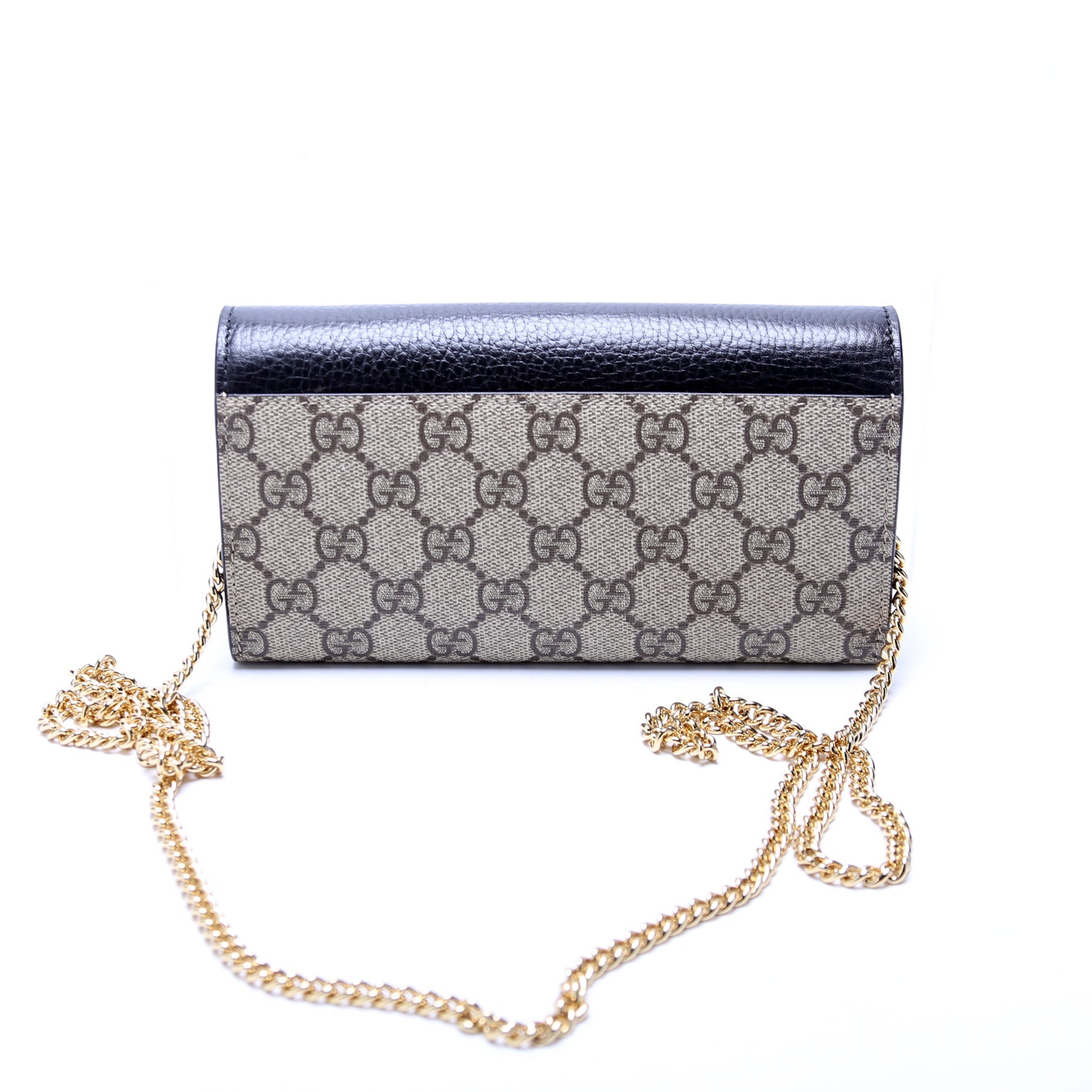 546585 GG Marmont Chain Wallet Black