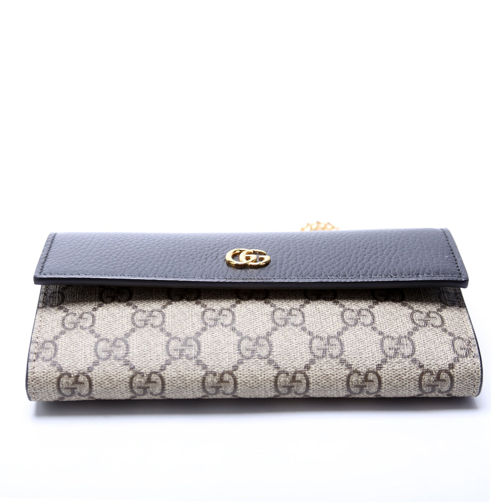 546585 GG Marmont Chain Wallet Black