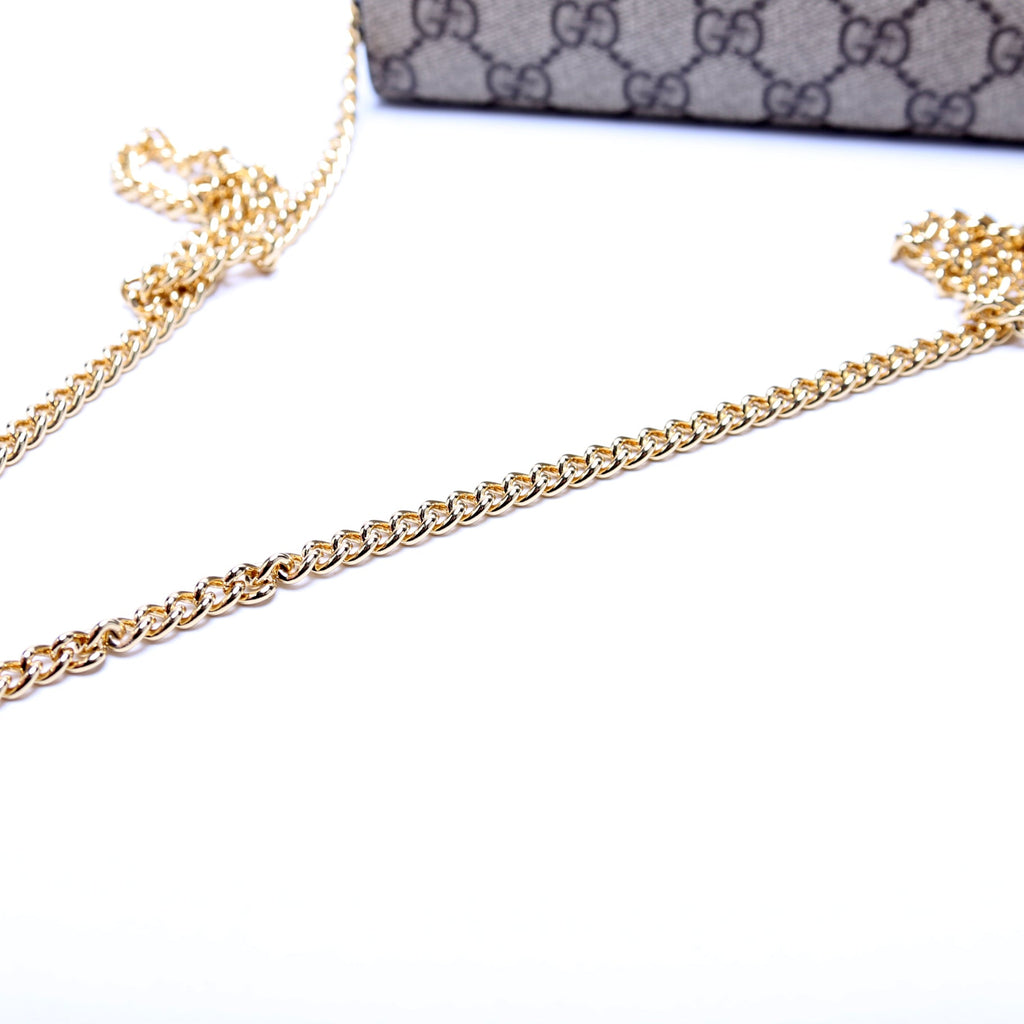 546585 GG Marmont Chain Wallet Black