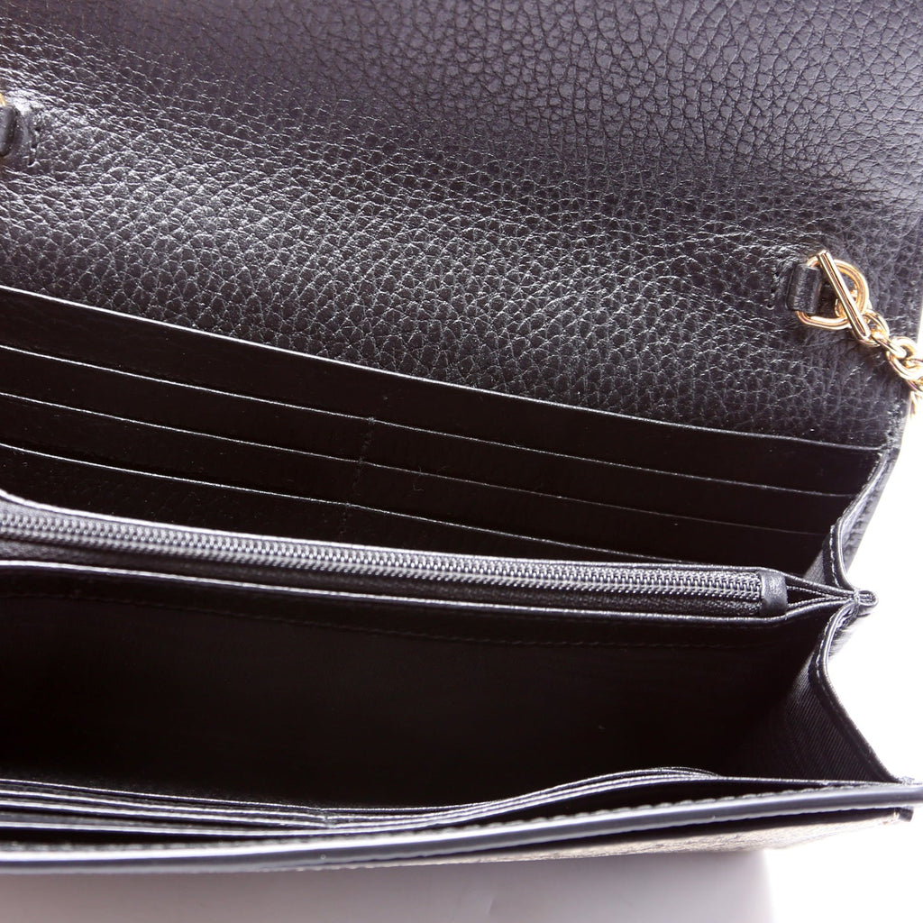 546585 GG Marmont Chain Wallet Black