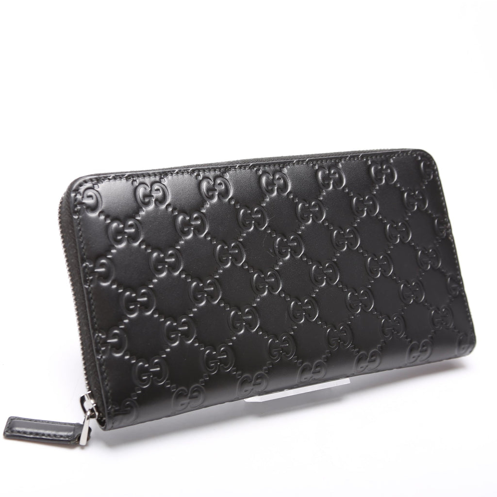 447906 Guccissima Zip Around Organizer Black
