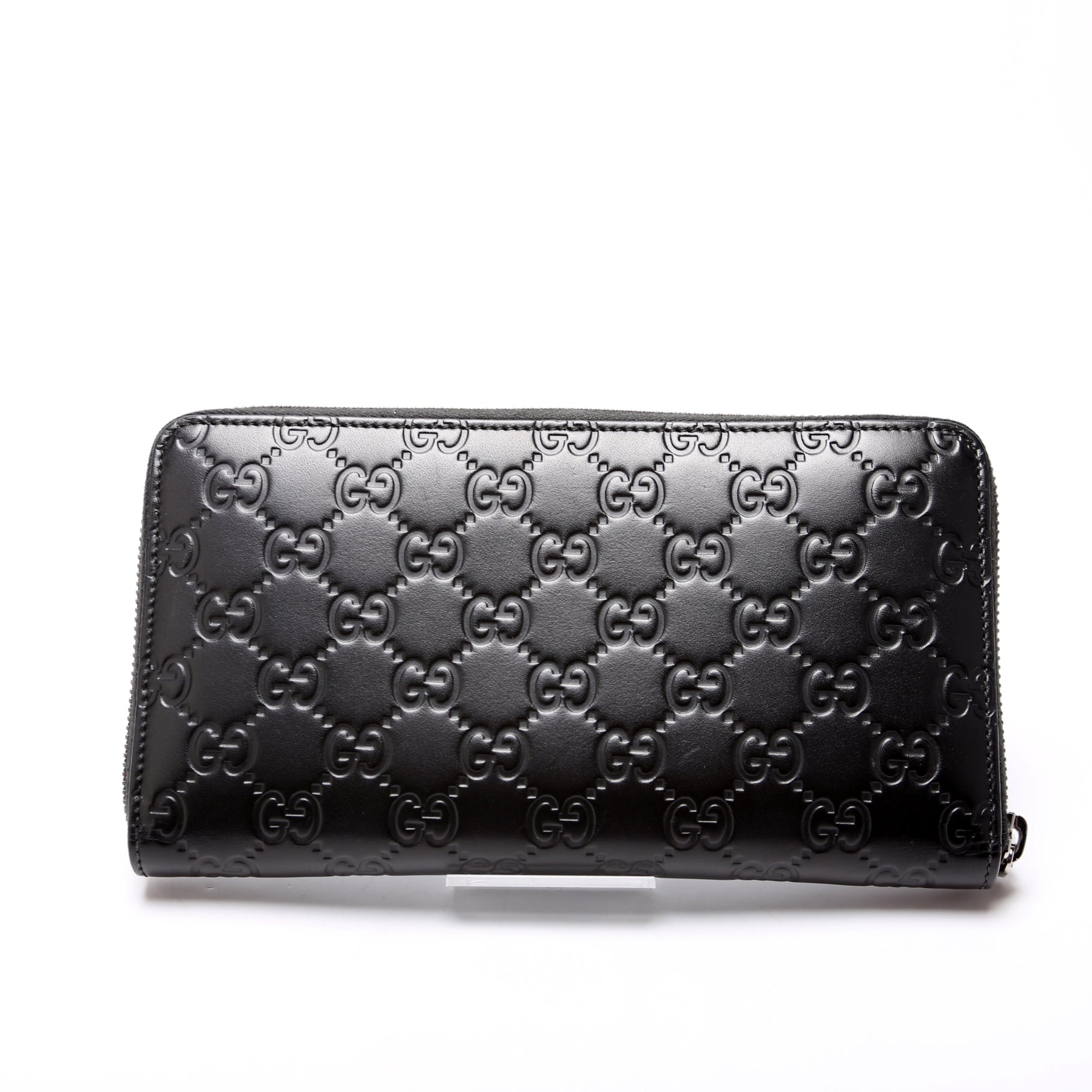 447906 Guccissima Zip Around Organizer Black