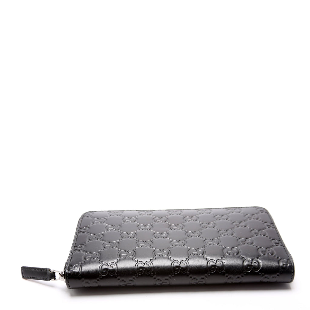 447906 Guccissima Zip Around Organizer Black