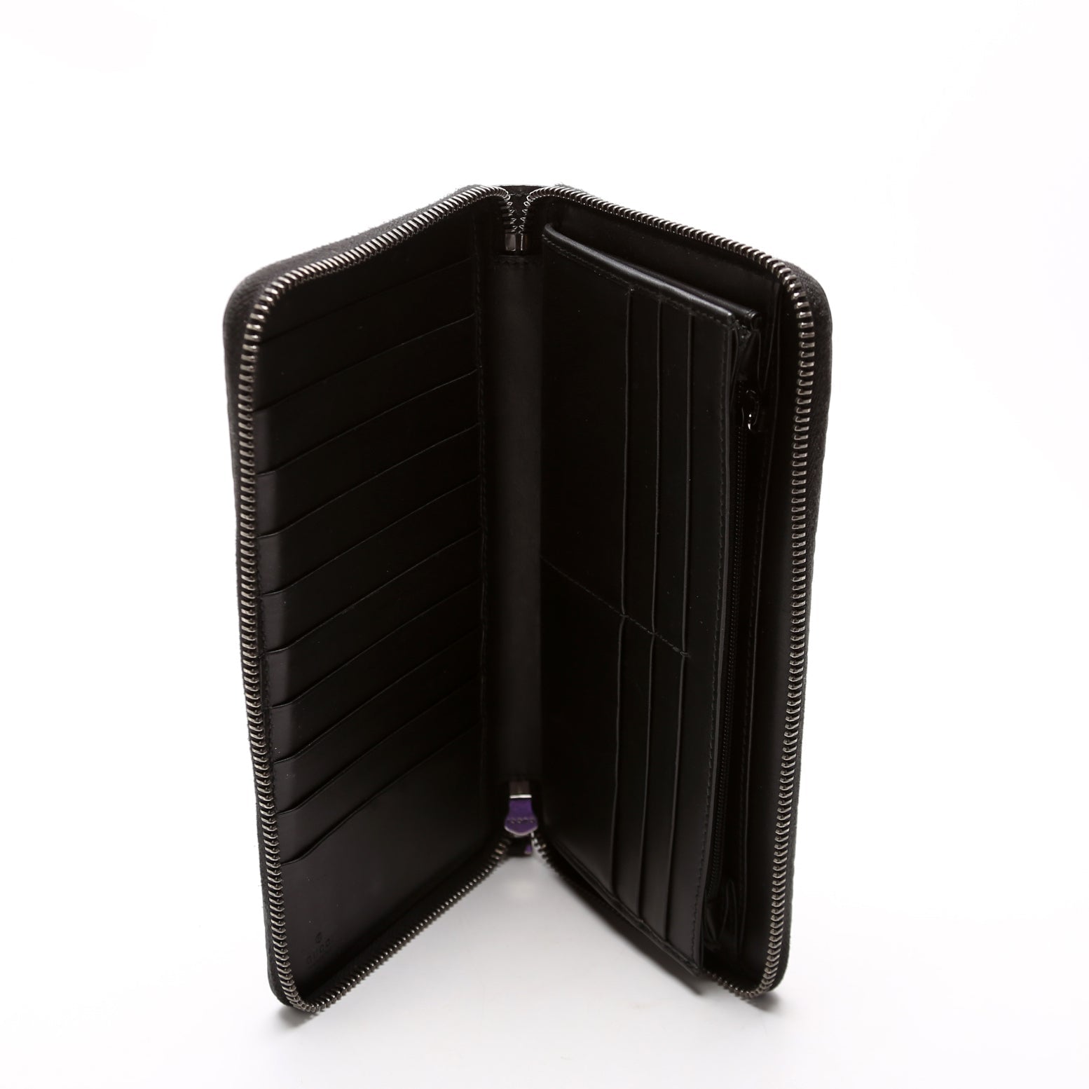 447906 Guccissima Zip Around Organizer Black