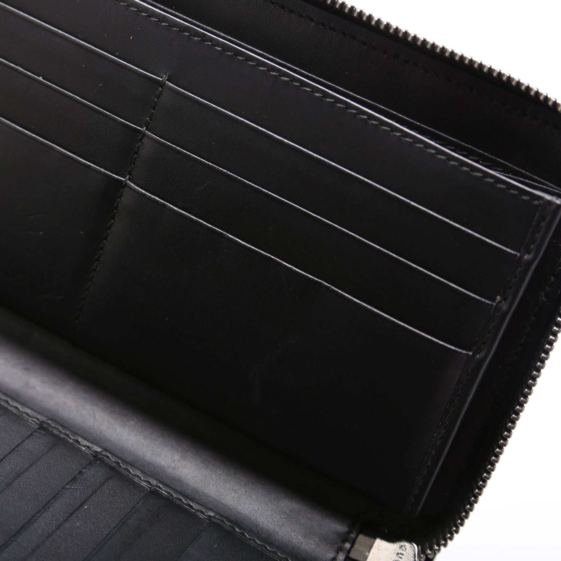 447906 Guccissima Zip Around Organizer Black