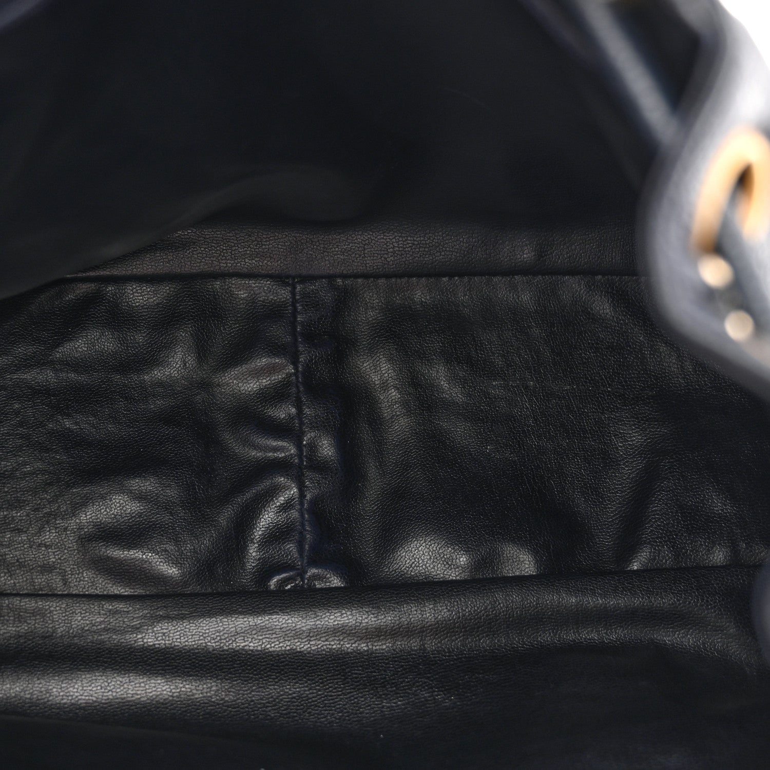 Chanel Caviar Quilted CC Drawstring Backpack Navy