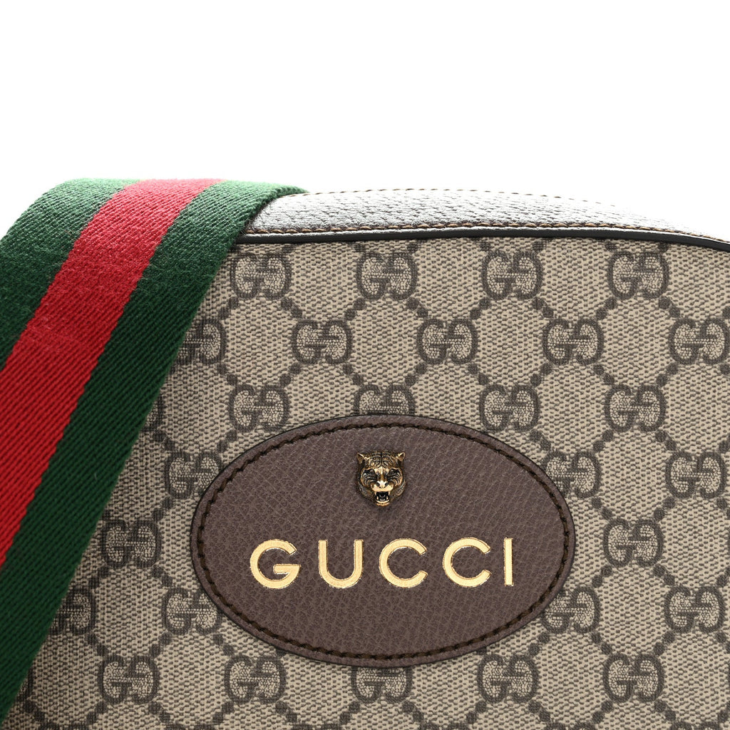 Gucci GG Supreme Monogram Web Neo Vintage Shoulder Bag Beige New Acero Crop