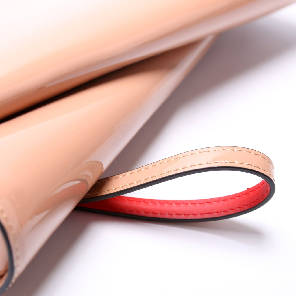Loubitwist Patent Clutch Nude