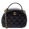 Chic Riviera Small Top Handle Vanity Lambskin RFID Black