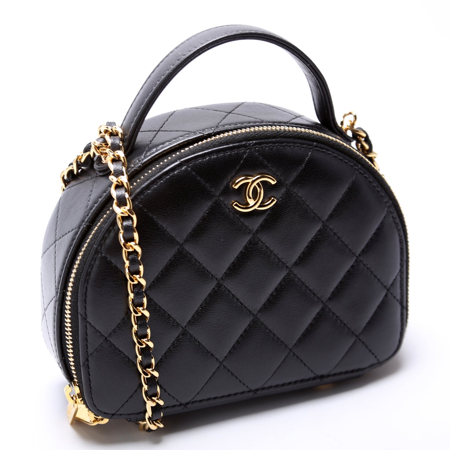 Chic Riviera Small Top Handle Vanity Lambskin RFID Black