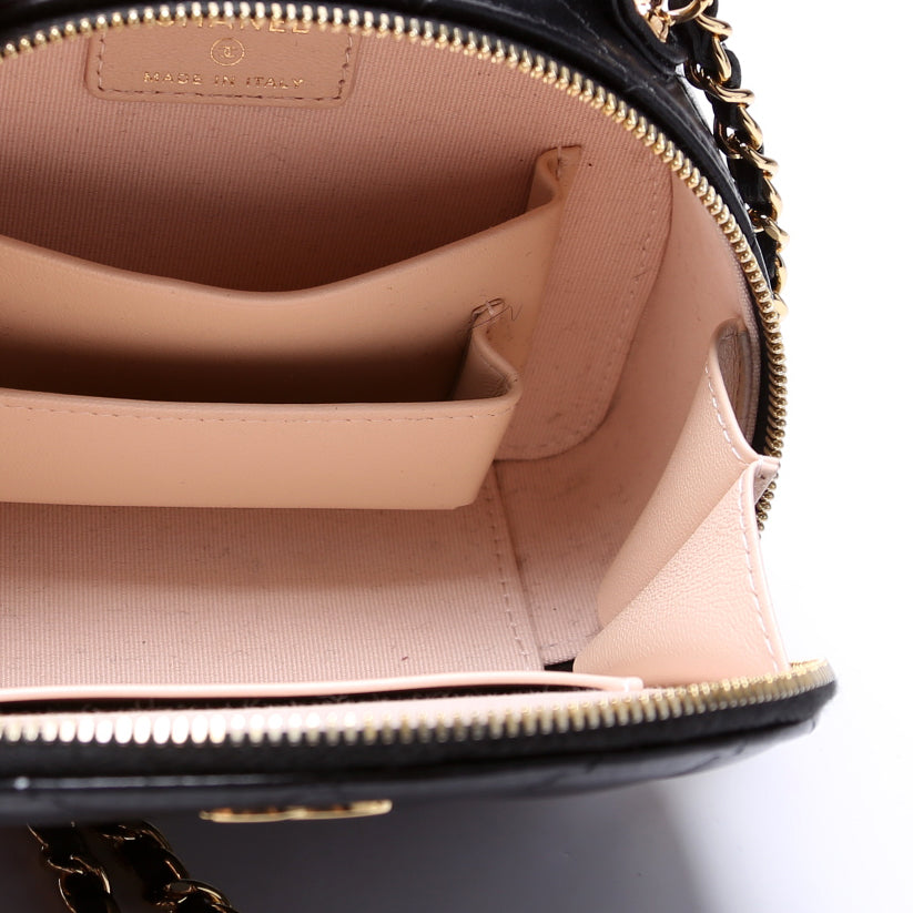 Chic Riviera Small Top Handle Vanity Lambskin RFID Black