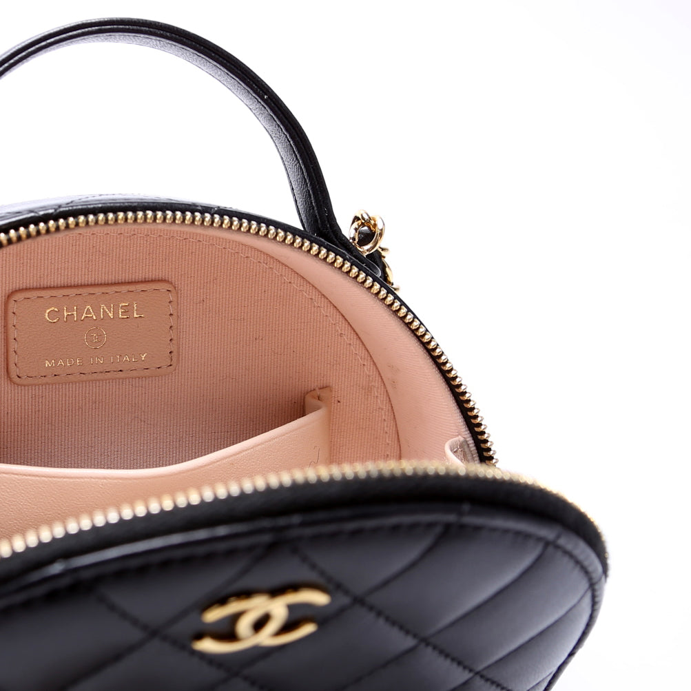 Chic Riviera Small Top Handle Vanity Lambskin RFID Black