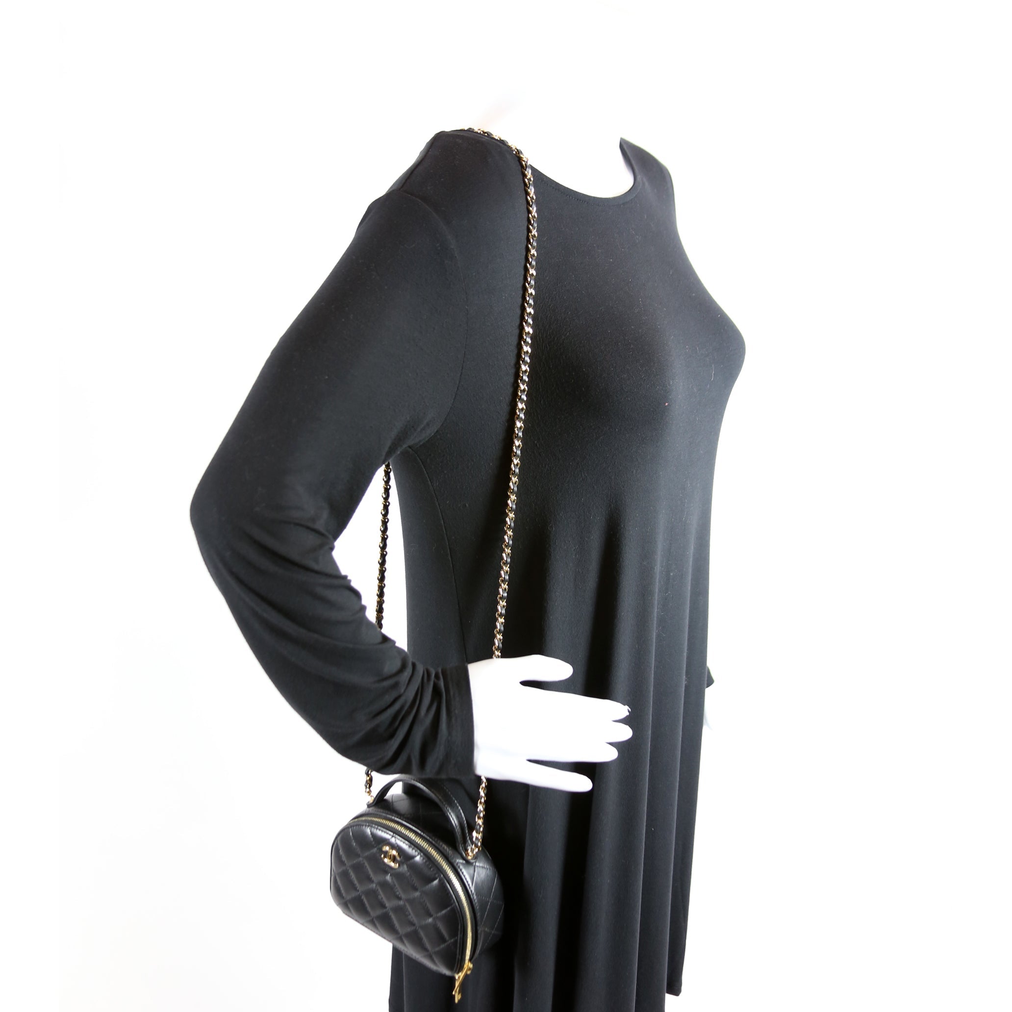 Chic Riviera Small Top Handle Vanity Lambskin RFID Black