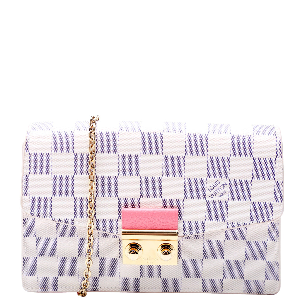 Croisette Chain Wallet NM Damier Azur Salmon