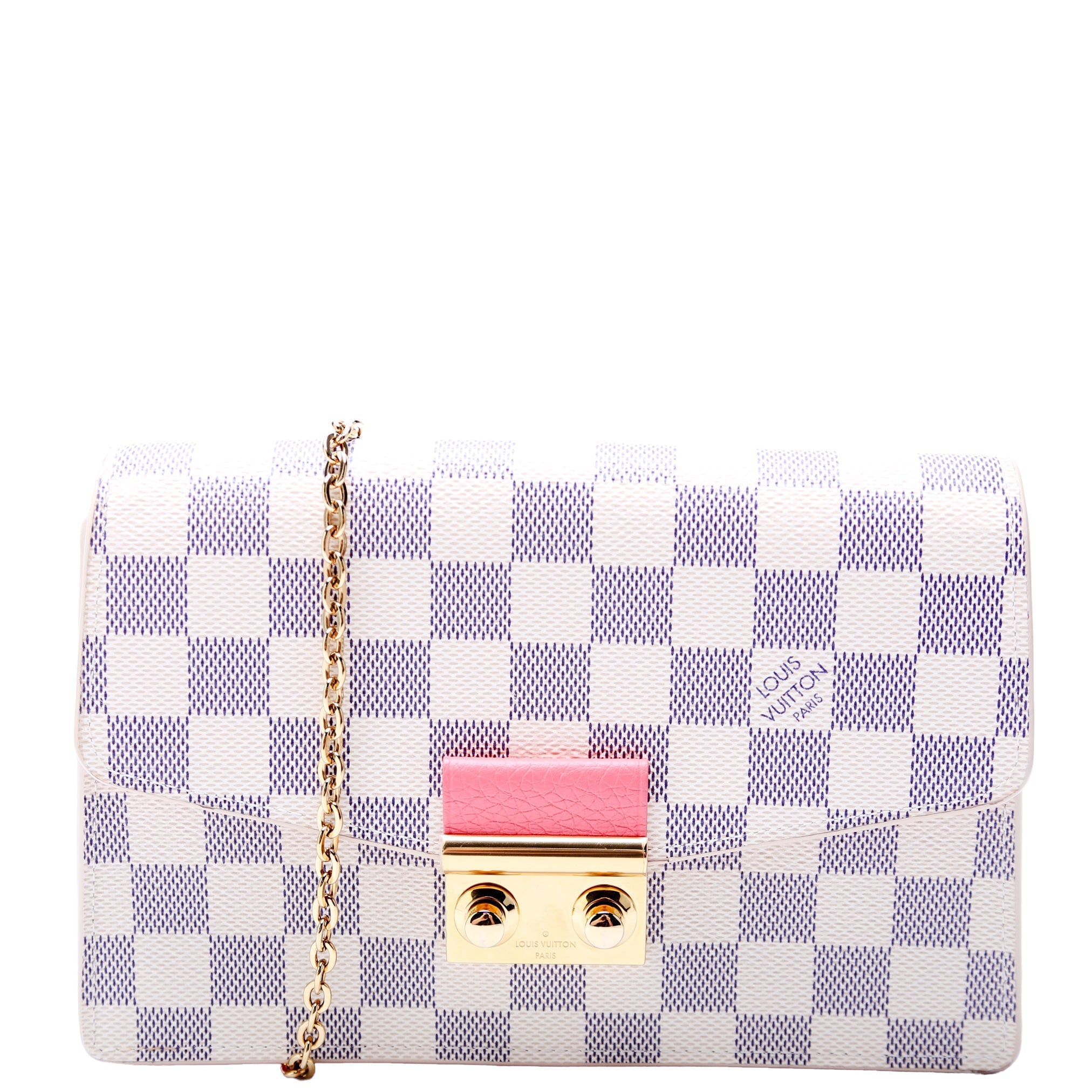 Croisette Chain Wallet NM Damier Azur Salmon