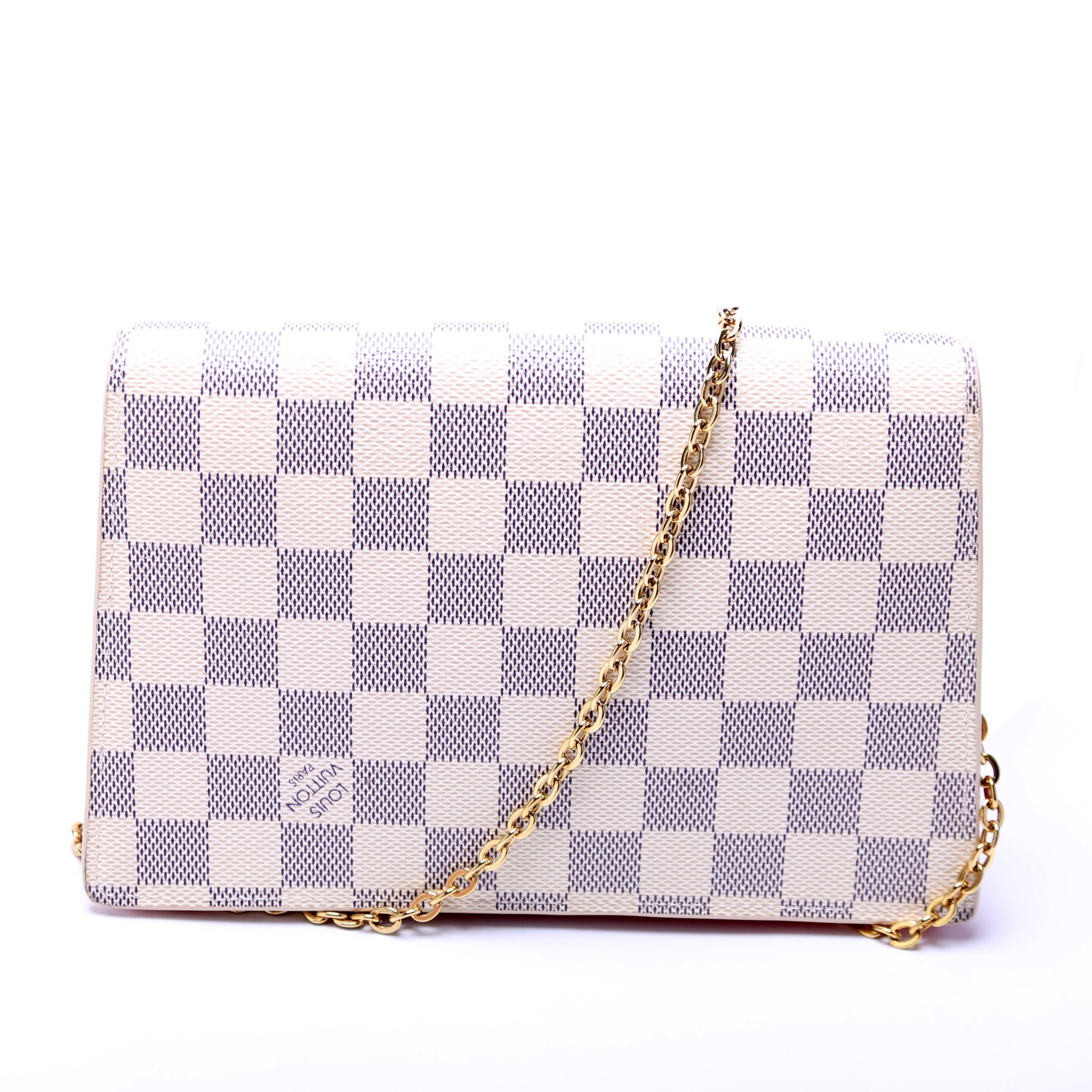 Croisette Chain Wallet NM Damier Azur Salmon