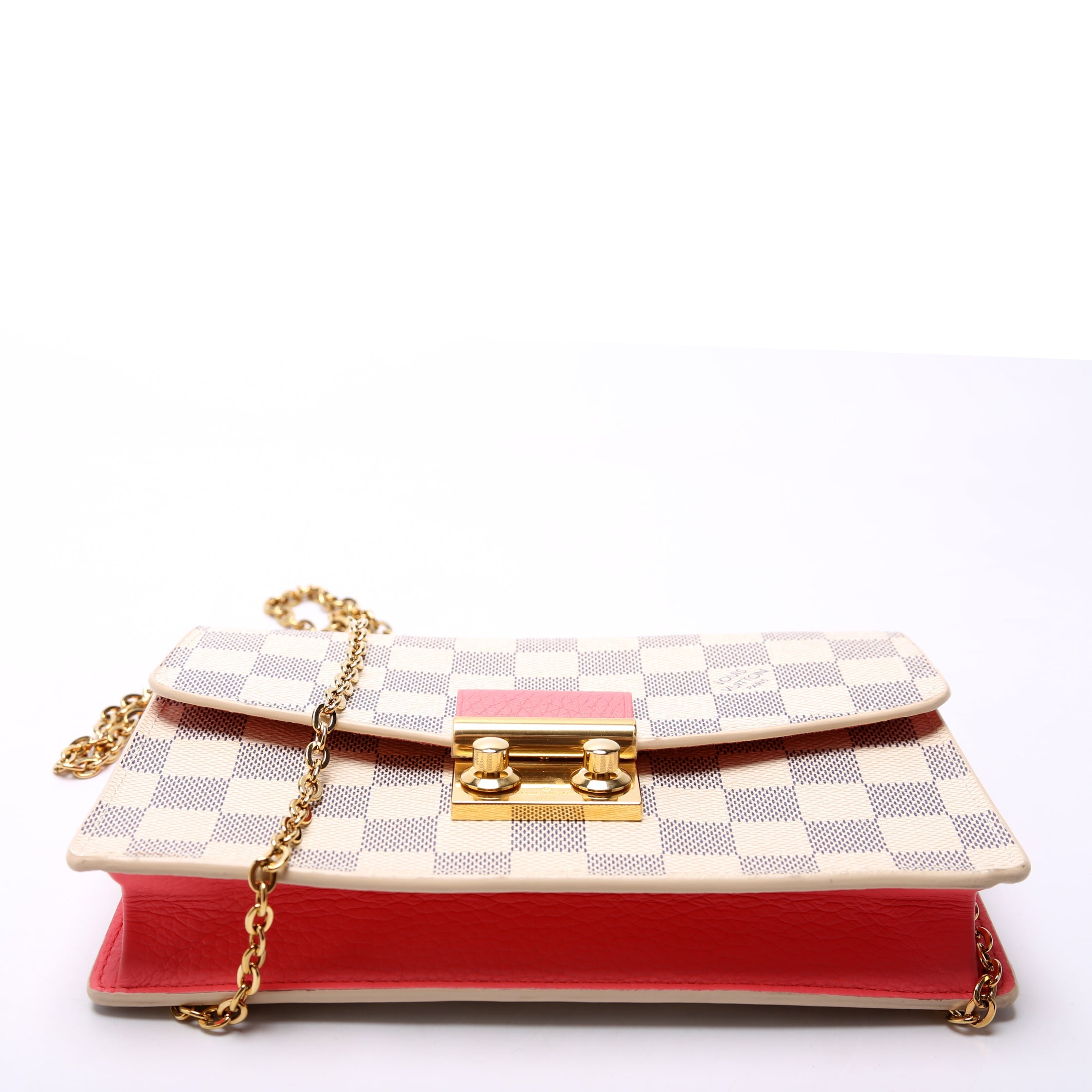 Croisette Chain Wallet NM Damier Azur Salmon