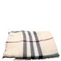 Giant Archive Check Fringe Wool Scarf Tan